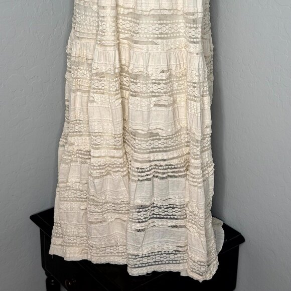 Torrid Ivory Lace High Neck Sleeveless Lined Tiered Dress Size 18 - Picture 5 of 13
